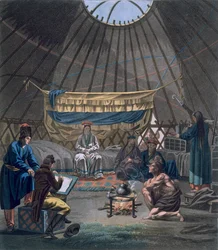 Interior de una yurta kalmuk, 1812-13
